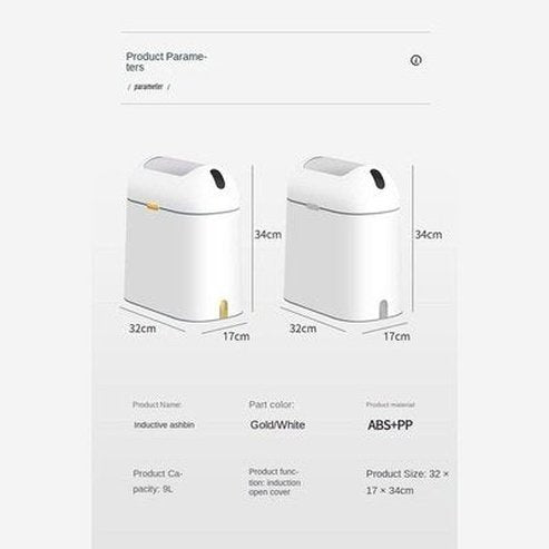 Touchless Trash Can Trash Cans & Wastebaskets White Touchless Bathroom Trash Can With Lid · Dondepiso