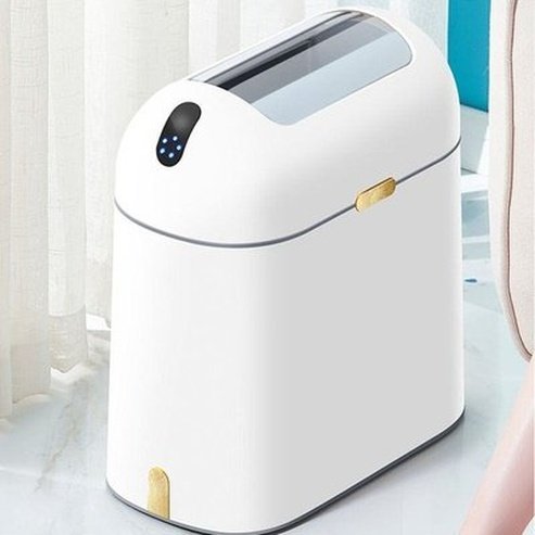 Touchless Trash Can Trash Cans & Wastebaskets White Touchless Bathroom Trash Can With Lid · Dondepiso