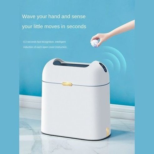 Touchless Trash Can Trash Cans & Wastebaskets White Touchless Bathroom Trash Can With Lid · Dondepiso