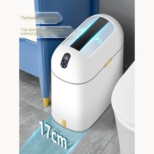Touchless Trash Can Trash Cans & Wastebaskets White Touchless Bathroom Trash Can With Lid · Dondepiso