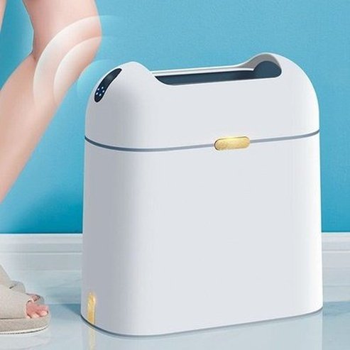 Touchless Trash Can Trash Cans & Wastebaskets White Touchless Bathroom Trash Can With Lid · Dondepiso