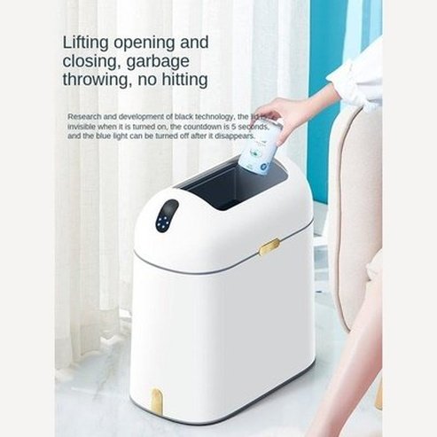 Touchless Trash Can Trash Cans & Wastebaskets White Touchless Bathroom Trash Can With Lid · Dondepiso
