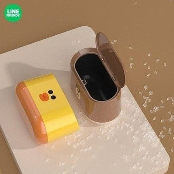 LINE FRIENDS Trash Can Trash Cans & Wastebaskets LINE FRIENDS Desktop Press Lid Trash Can – Dondepiso