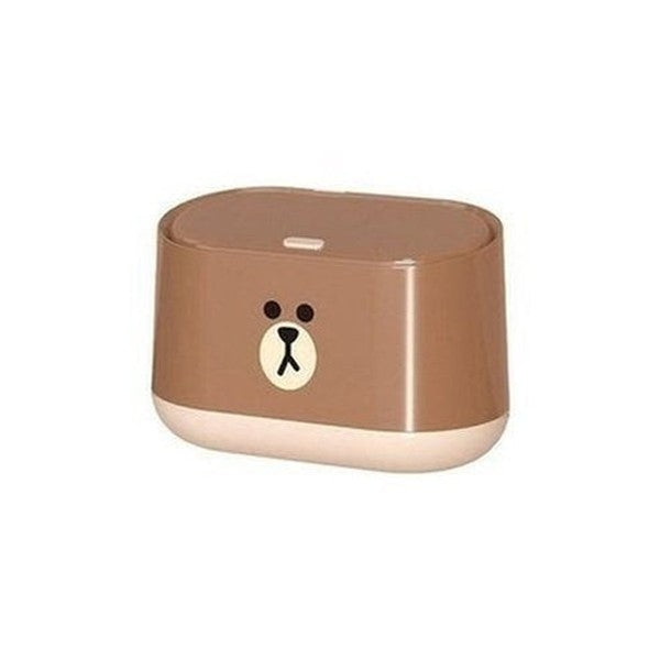 LINE FRIENDS Trash Can Trash Cans & Wastebaskets Brown LINE FRIENDS Desktop Press Lid Trash Can – Dondepiso