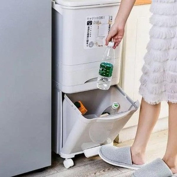 Garbage sorting container 3 vertical layers