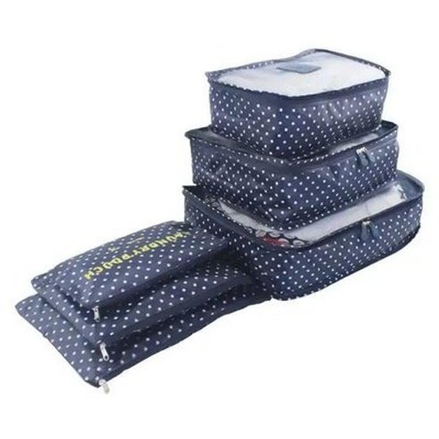 Travel Organizer Bags Storage & Organization navy dot Portable Luggage Clothes Tidy Bags – Dondepiso
