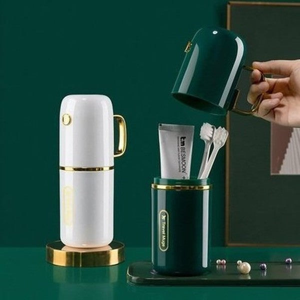 Travel Toothbrush Case Toothbrush Holders Dark Green Travel Rinse Cup Case for Toothbrushes · Dondepiso