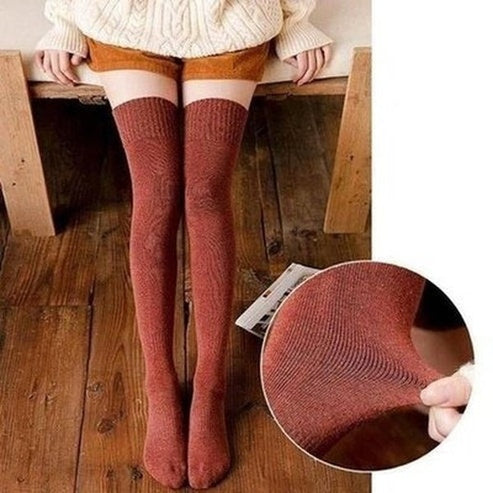 Winter Girls High Socks Underwear & Socks Winter Girls Anti-Fading Thick Thigh High Socks – Dondepiso