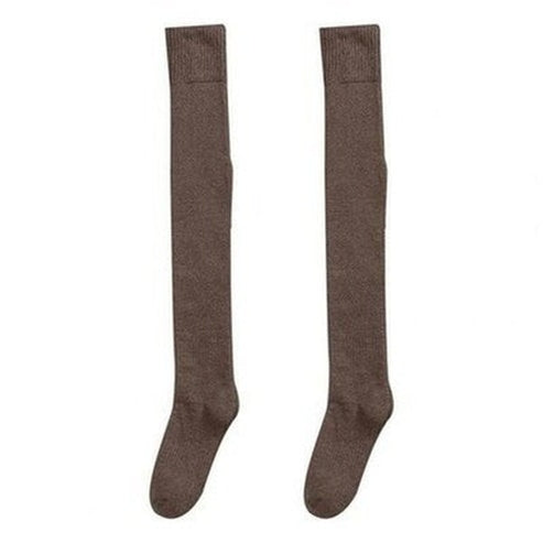 Winter Girls High Socks Underwear & Socks Brown / China Winter Girls Anti-Fading Thick Thigh High Socks – Dondepiso
