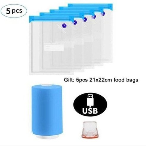 Mini Vacuum Sealer Vacuum Sealers Blue USB Mini Vacuum Sealer Air Pump – Dondepiso