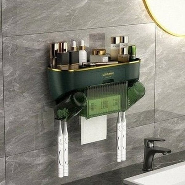Wall-Mounted Toothbrush Holder Toothbrush Holders Wall-Mounted Toothbrush Holder With Rinse Cups · Dondepiso