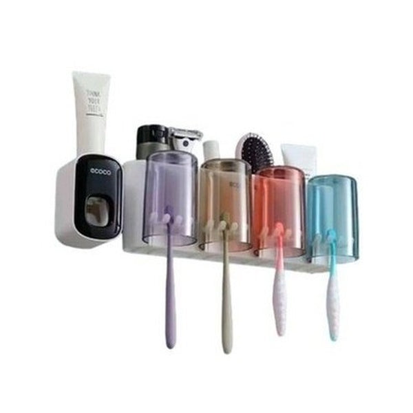 Toothbrush Rack and Toothpaste Dispenser Box
