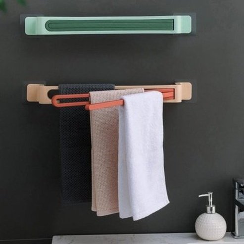 Wall Towel Rack Towel Racks & Holders Bathroom Wall Towel Rack 90-Degree Rotation – Dondepiso