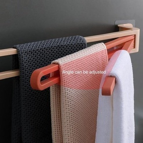 Wall Towel Rack Towel Racks & Holders Bathroom Wall Towel Rack 90-Degree Rotation – Dondepiso