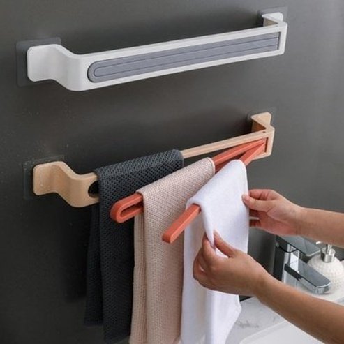 Wall Towel Rack Towel Racks & Holders Bathroom Wall Towel Rack 90-Degree Rotation – Dondepiso