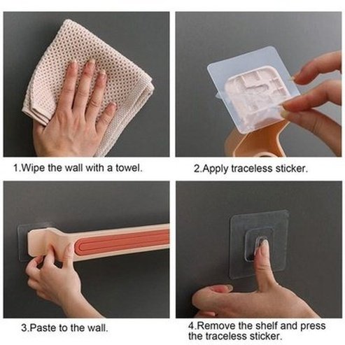 Wall Towel Rack Towel Racks & Holders Bathroom Wall Towel Rack 90-Degree Rotation – Dondepiso