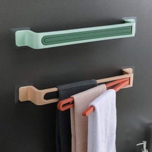 Wall Towel Rack Towel Racks & Holders Bathroom Wall Towel Rack 90-Degree Rotation – Dondepiso