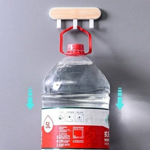 Wall Wood Hook Storage Hooks & Racks Strong Adhesive Wall Wooden Hook · Dondepiso