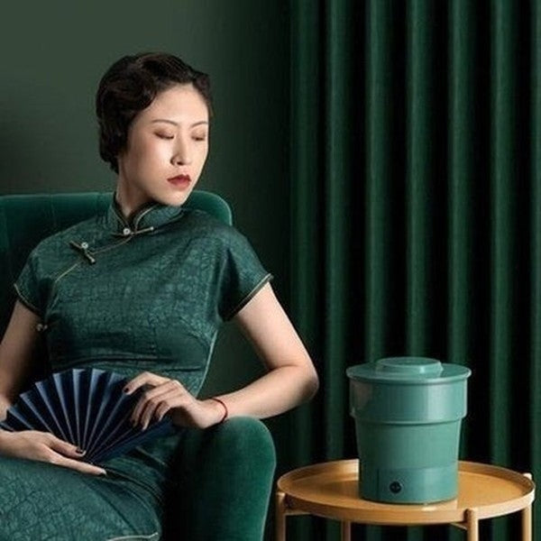 Ultrasonic Mini Laundry Machine Washing Machines Green Foldable Ultrasonic Mini Laundry Machine · Dondepiso