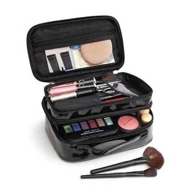 Woman Makeup Bag Cosmetic & Toiletry Bags Black Makeup Toiletry Bag Travel Organizer – Dondepiso