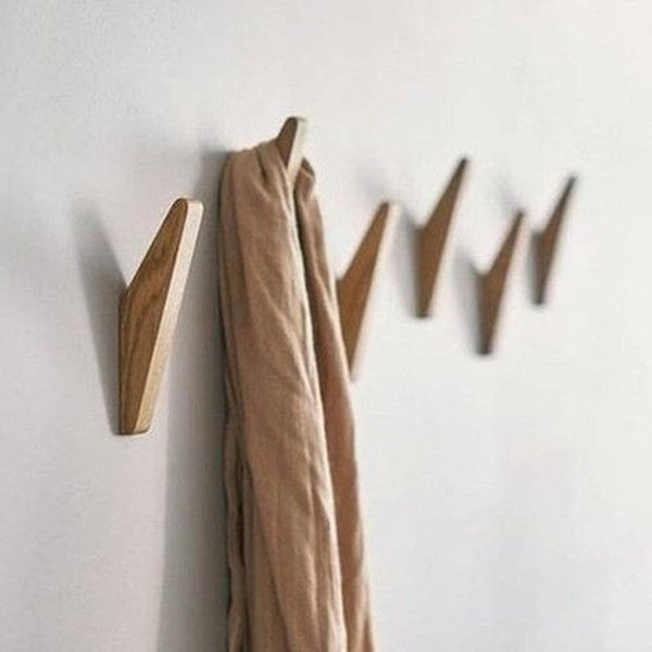 Wood Coat Rack Storage Hooks & Racks Wooden Natural Wood Wall Hanging Coat Rack · Dondepiso