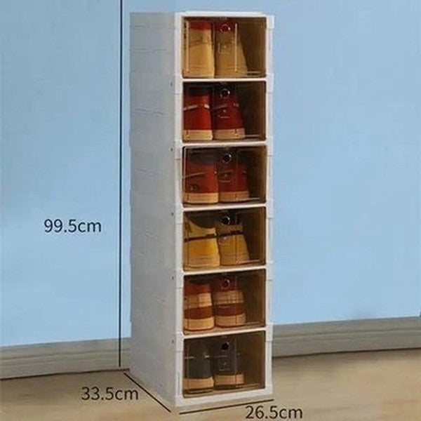 Xiaomi Foldable Shoe Cabinet Shoe Racks & Organizers White Xiaomi 6 Layer Retractable Folding Shoe Rack – Dondepiso