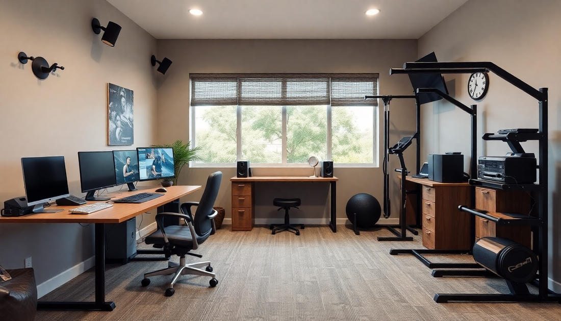 Home Studio and Gym Essentials: Your Complete Guide to Creating a Productive and Invigorating Space for Remote Work and Fitness Goals - Dondepiso