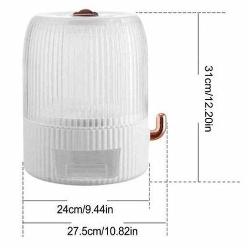 10KG 360-degree Rotatable Rice Grain Bucket with Lid