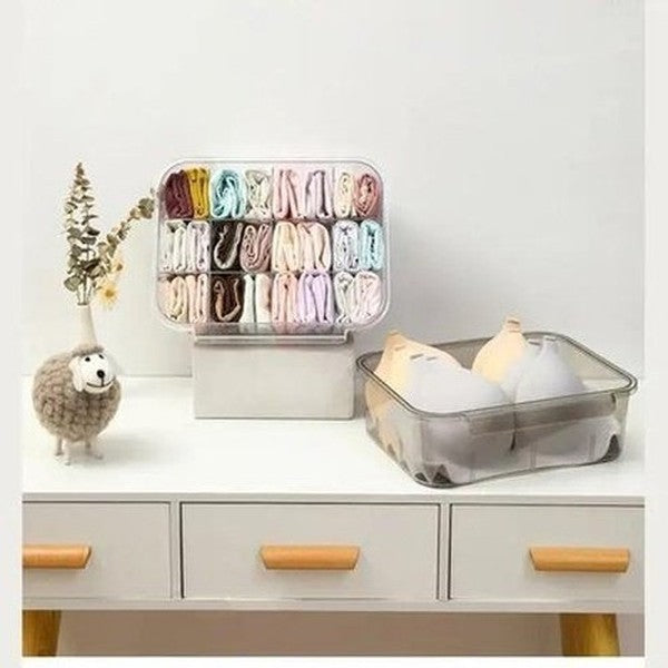 12 grids drawer type home underwear socks storage box bra finishing box closet wall storage organizer box panties closet. type: household storage drawers