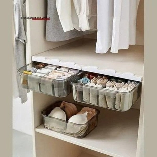 12 grids drawer type home underwear socks storage box bra finishing box closet wall storage organizer box panties closet. type: household storage drawers