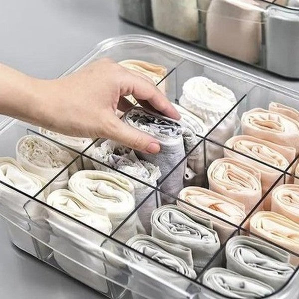 12 grids drawer type home underwear socks storage box bra finishing box closet wall storage organizer box panties closet. type: household storage drawers