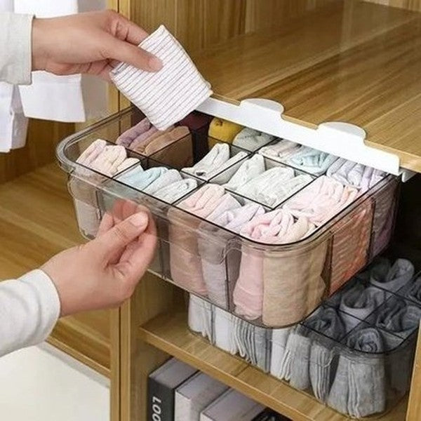 12 grids drawer type home underwear socks storage box bra finishing box closet wall storage organizer box panties closet. type: household storage drawers