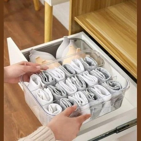 12 grids drawer type home underwear socks storage box bra finishing box closet wall storage organizer box panties closet. type: household storage drawers