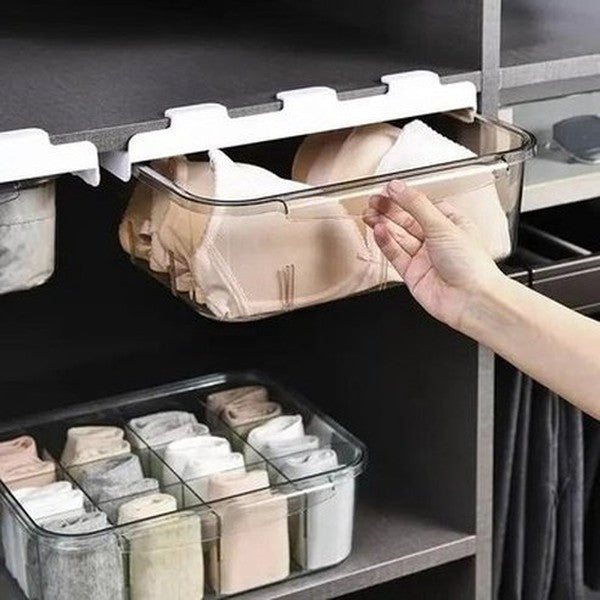 12 grids drawer type home underwear socks storage box bra finishing box closet wall storage organizer box panties closet. type: household storage drawers