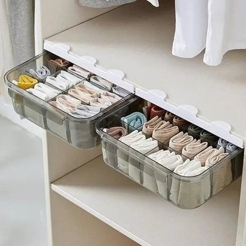 12 grids drawer type home underwear socks storage box bra finishing box closet wall storage organizer box panties closet. type: household storage drawers
