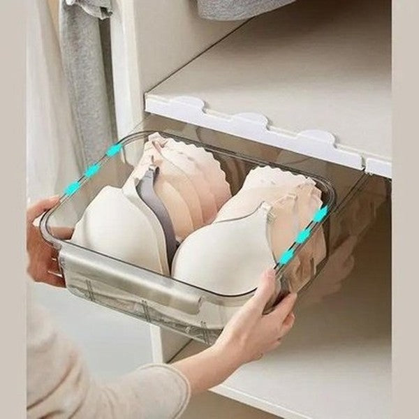 12 grids drawer type home underwear socks storage box bra finishing box closet wall storage organizer box panties closet. type: household storage drawers