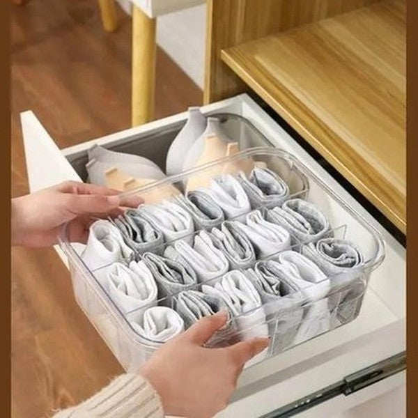 12 grids drawer type home underwear socks storage box bra finishing box closet wall storage organizer box panties closet. type: household storage drawers