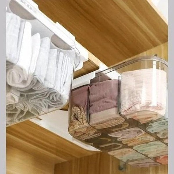 12 grids drawer type home underwear socks storage box bra finishing box closet wall storage organizer box panties closet. type: household storage drawers