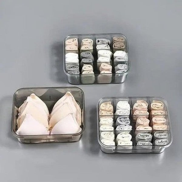 12 grids drawer type home underwear socks storage box bra finishing box closet wall storage organizer box panties closet. type: household storage drawers
