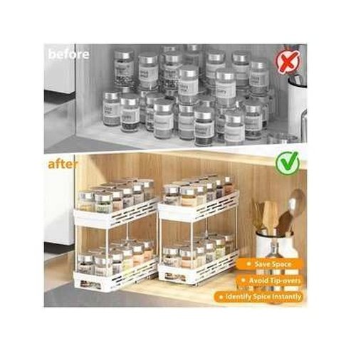 2 Layer Kitchen Storage Organizer for Spices Jars
