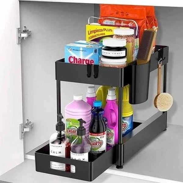 2-Tier Bathroom Kitchen Cabinet Under Sink Organizer