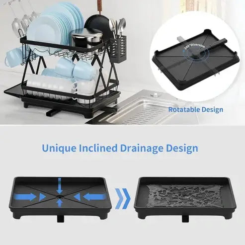 2-Tier Collapsible Dish Drying Rack