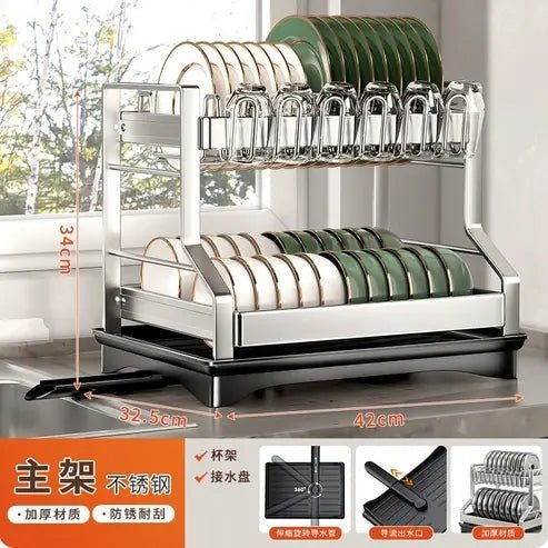2-Tier Kitchen Dish Drying Trestle Rack