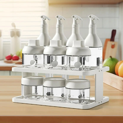 2-Tier Spice Rack Set – Portable Cup Storage Shelf for Kitchen Cabinets