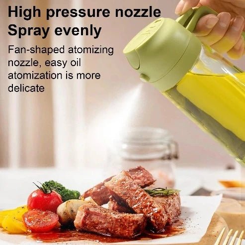 2-in-1 Oil Dispenser & Sprayer: Kitchen Oil Bottle with Pump