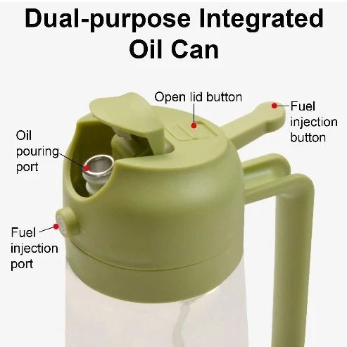 2-in-1 Oil Dispenser & Sprayer: Kitchen Oil Bottle with Pump