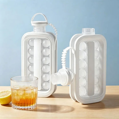 Portable ice ball maker with 17 ice molds