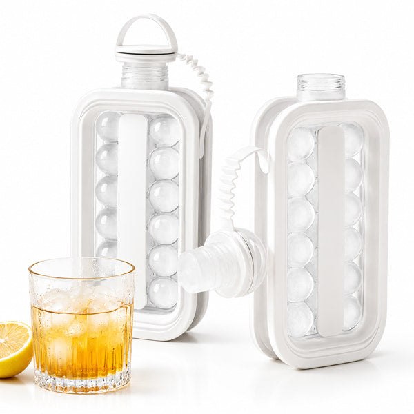 2-in-1 portable ice ball maker and water bottle