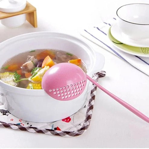2-in-1 Stainless Steel & Silicone Soup Spoon