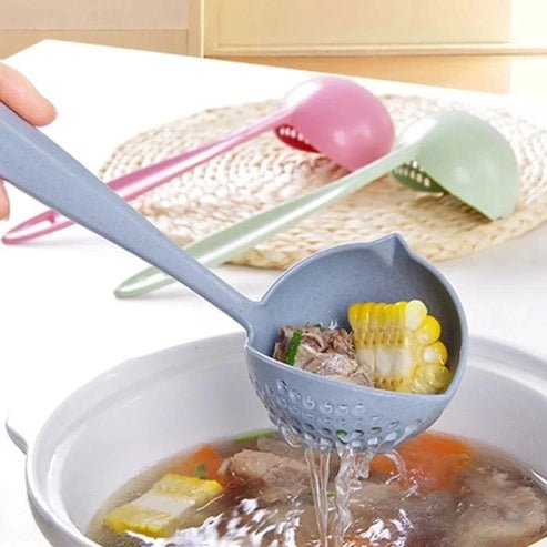 2-in-1 Stainless Steel & Silicone Soup Spoon